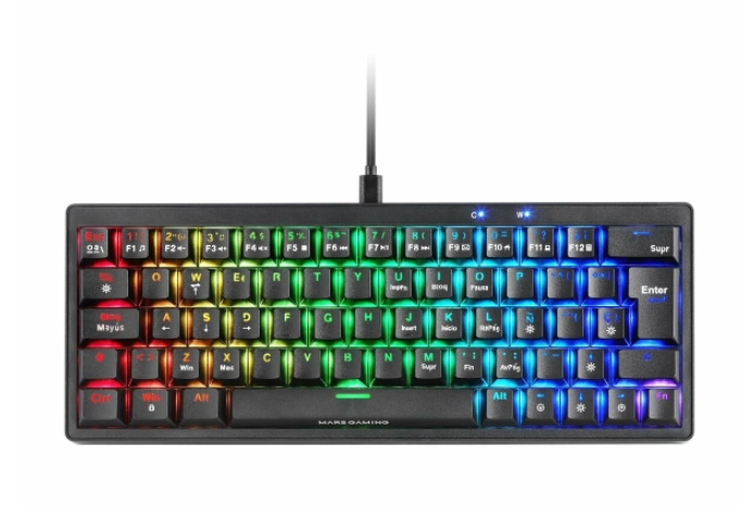 Gaming Keyboard Mars Gaming MKMINIPROBES Black Qwerty US